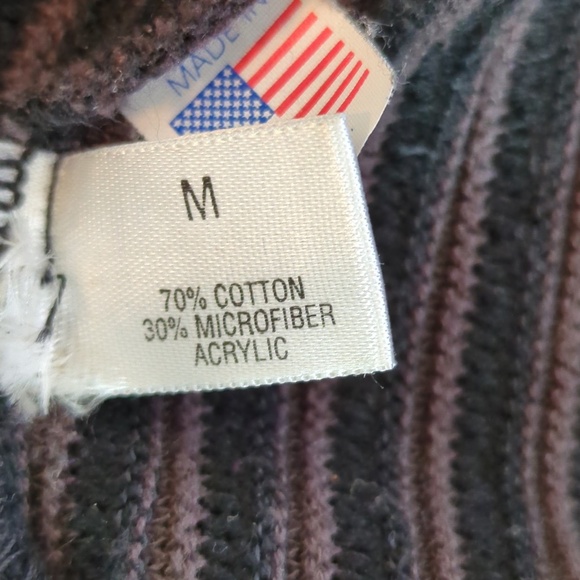 Vintage St. Croix Men’s Brown Black Ribbed 1/4 Zip Sweater - Picture 9 of 10